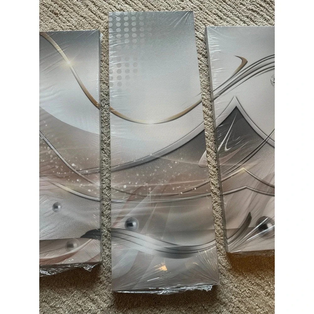 5 Panel Wall Art Decor Abstract Silver Gray Beige Canvas Prints Pictures